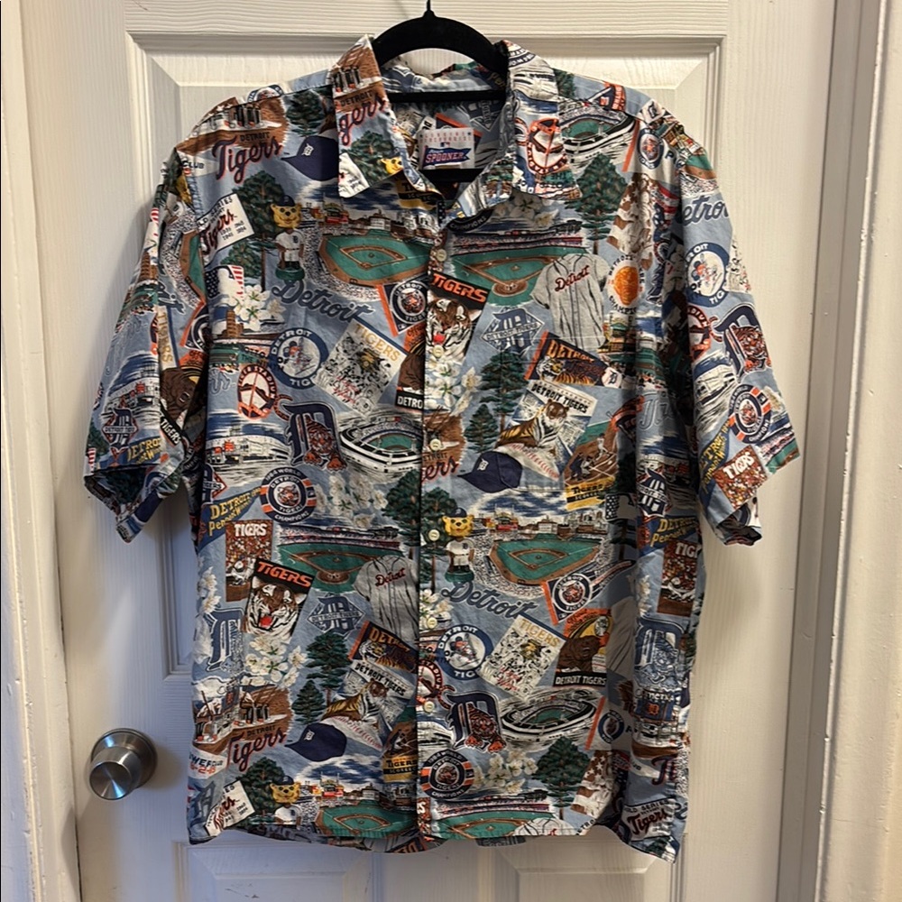 Detroit Tigers Vintage Reyn Spooner Button Down Shirt, Size XL